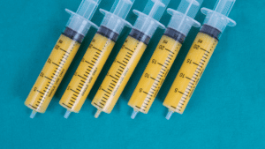 Syringes with medicine prepared for clinical trial
