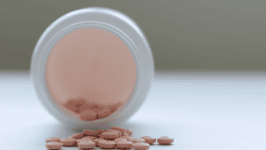 Pills in a bottle pharmaceuticals for clinical trial